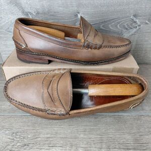 Oak Street Bootmakers Beefroll Penny Loafer Men 7.5 Brown Leather Chromexcel USA